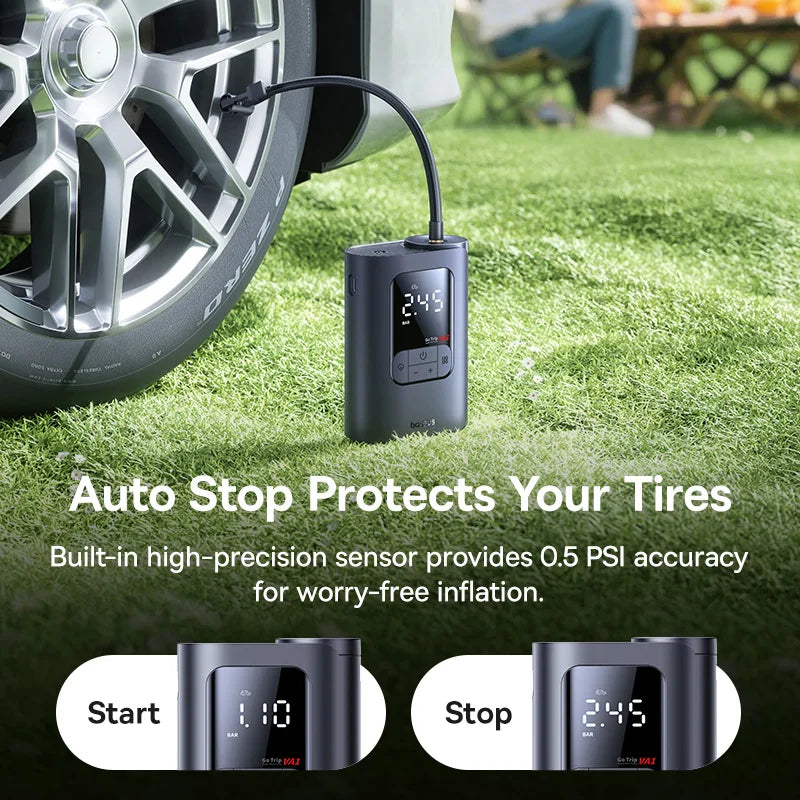 New Baseus GoTrip VA1 Pro/Max Car Air Pump 7500mAh Air Compressor Portable Tire Inflator for Motorcycle Bicycle Ball Car Pump