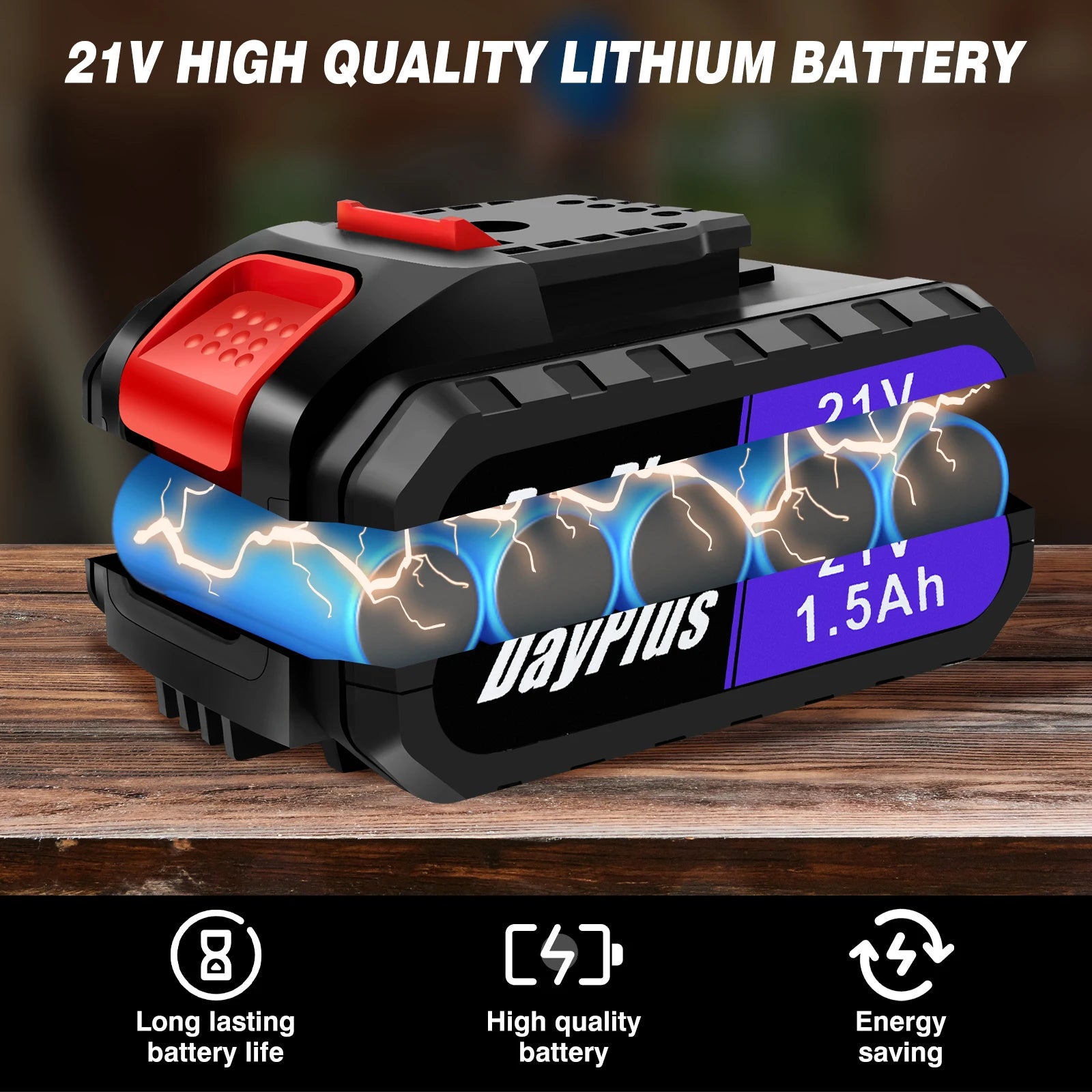 Perceuse électrique sans fil portable 21V, tournevis à percussion avec batterie aste 1500mAh