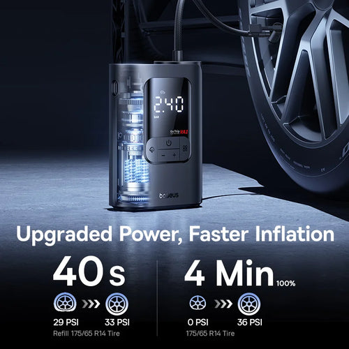 New Baseus GoTrip VA1 Pro/Max Car Air Pump 7500mAh Air Compressor Portable Tire Inflator for Motorcycle Bicycle Ball Car Pump